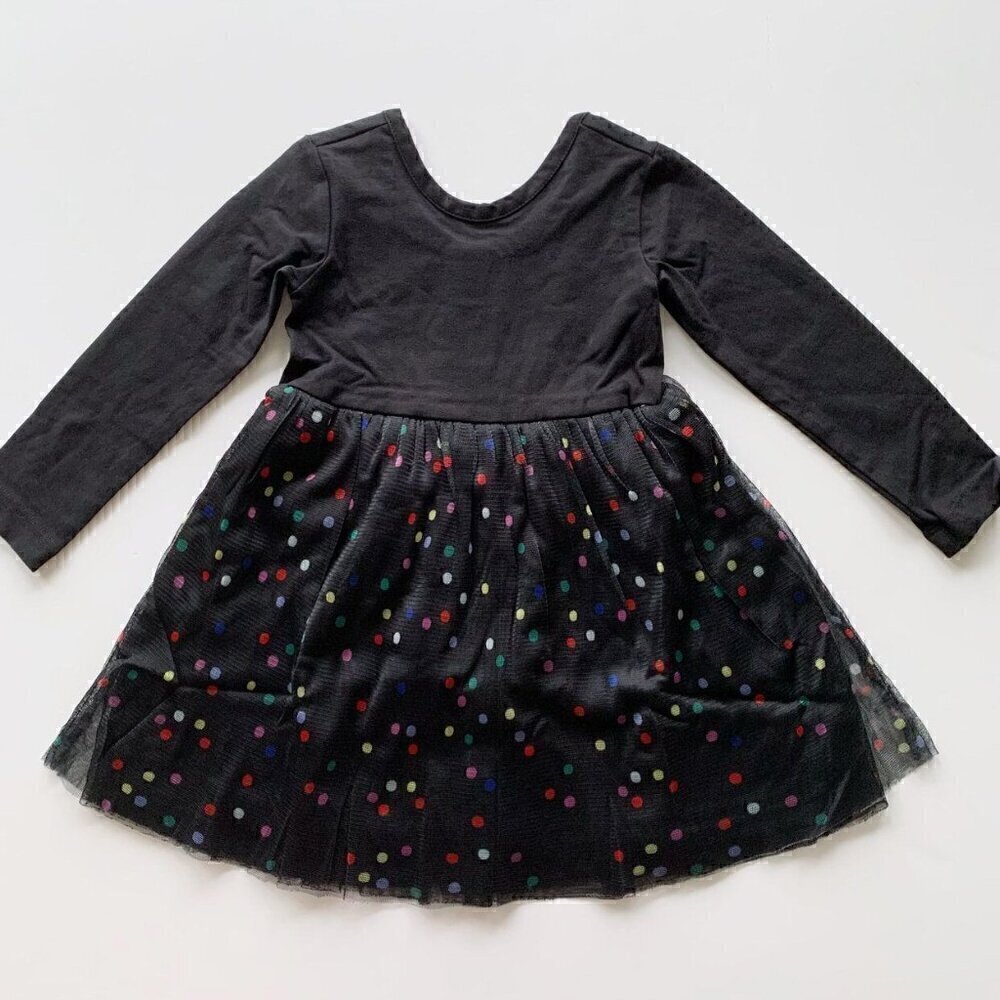 Hanna Andersson Girl Long Sleeve Print Tulle Dress 2T 2 Years 85 Cm